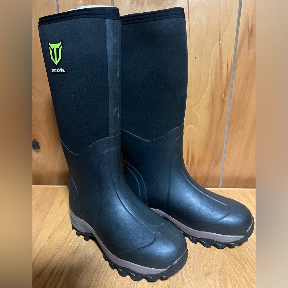 TideWe Men's Black Waterproof Snow Boots